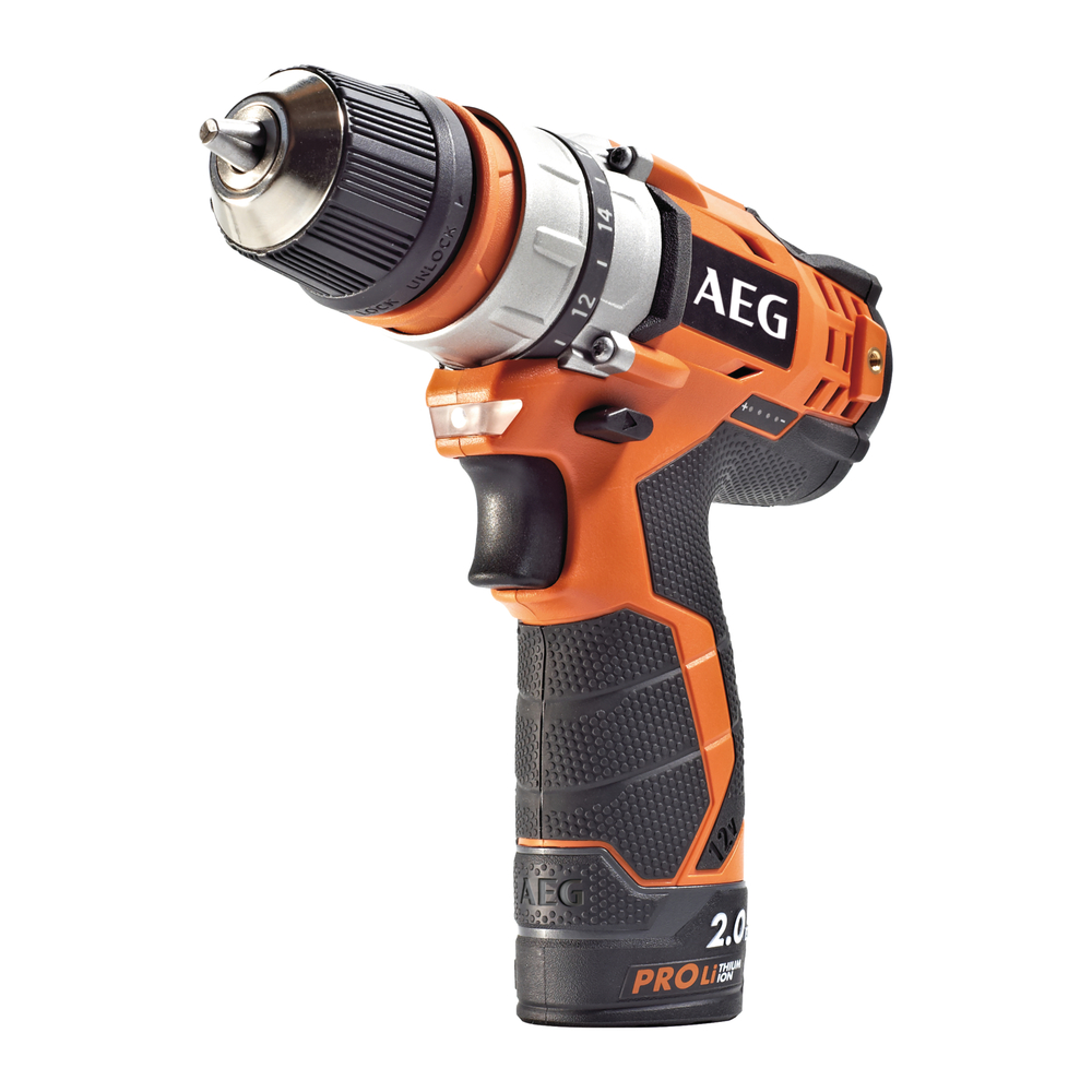 Coffret Perceuse Visseuse Sans Fil Mandrin Amovible 2 Batteries 12v 2ah Aeg 961572 Outillage L Entrepot Du Bricolage