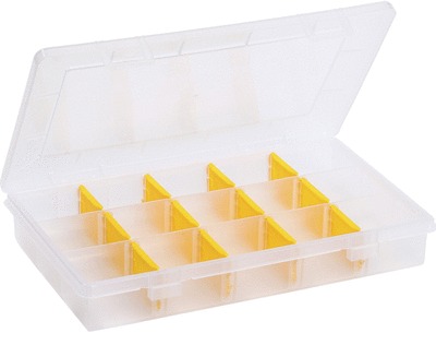 Boîte plastique 15 compartiments - boite rangement mosaïque, boutons et  perles