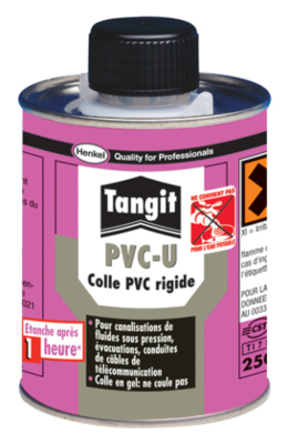 Pot de colle PVC 250 g avec pinceau TANGIT, 287056