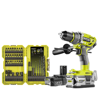 Perceuse visseuse 18V ONE+ (1x2,0 Ah)(1x5,0 Ah) - RYOBI 5133003884