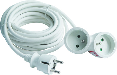 Rallonge électrique 3m H05VV-F 3G1,5 blanc