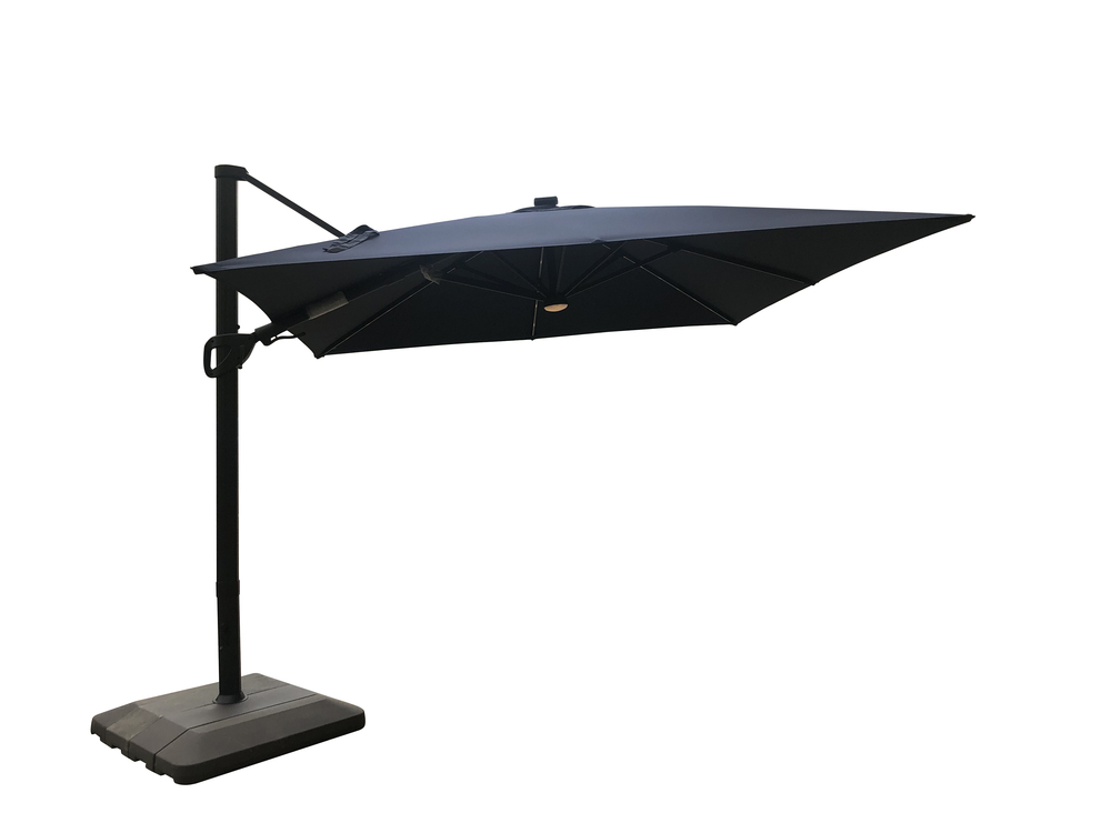 Parasol Déporté Sky 4 Aluminium 3x4 M - Gris, Toile Résistante UV, Réglage Manivelle Et Inclinaison - 11