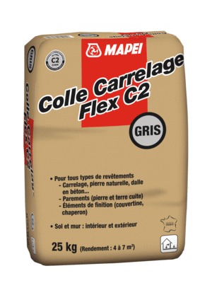 Sac colle Flex carrelage Gris 2-10mm collage pierre-carrelage/ sac 25 kg