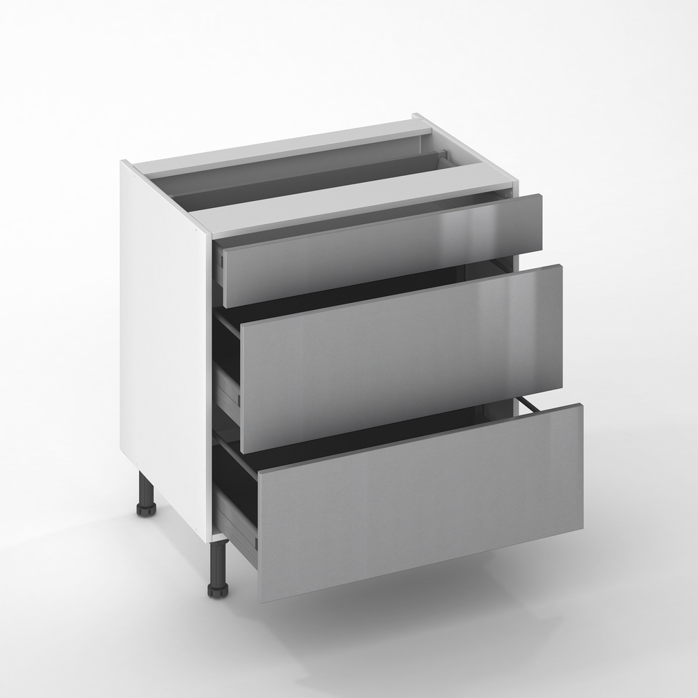 façade de cuisine 1 tiroir  2 casseroliers 80 cm gris