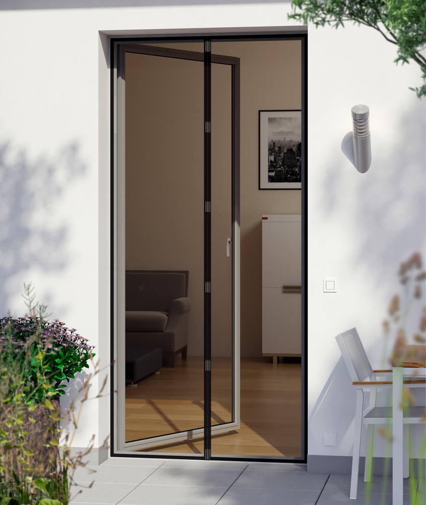 Rideau de porte L 95 x l 215cm noir 1019998 Menuiserie, porte