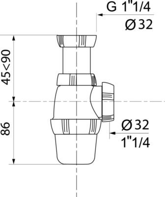 Siphon lavabo réglable diamètre 32 mm Chantier, 1220912