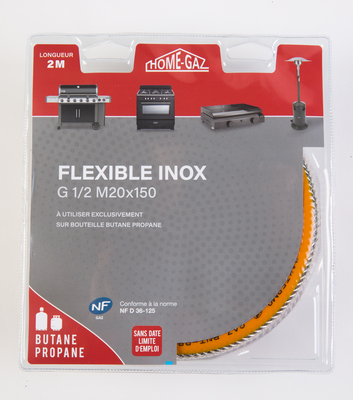 Flexible butane et propane inox 2m - garis - f02bpixl200