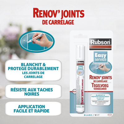 RUBSON Renov'Joints de carrelage Blanc 7ml - Cdiscount Bricolage