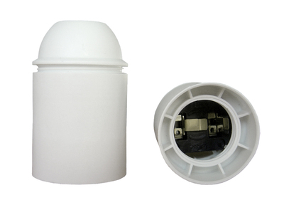Douille électrique blanche pour ampoule culot E27, 577924, Electricité et  domotique