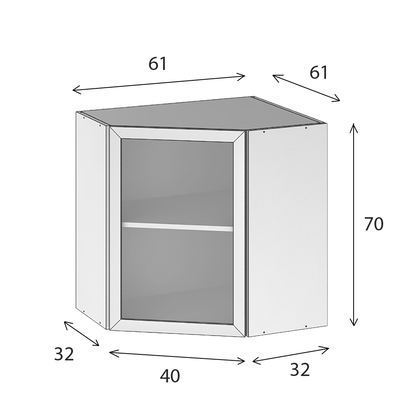 Caisson cuisine haut d'angle blanc L 600 x H 700 mm OFITRES