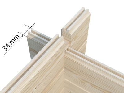 Garage en bois Tony avec porte double battant  - 20,9 m² hors-tout - WHITE WOOD