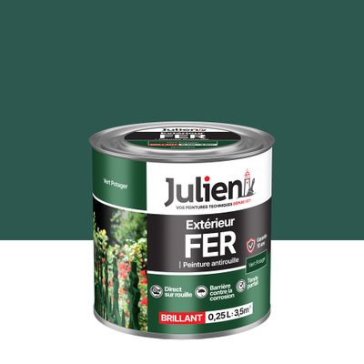 Peinture fer antirouille vert potager brillant 250 mL - JULIEN