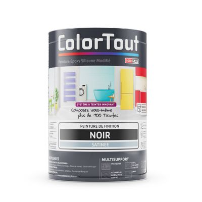 Peinture époxy noir satiné 500 ml COLORTOUT