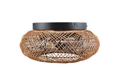 Ventilateur de plafond Design naturel 4xE27 + télécommande Ø50cm - Lillesand REALITY