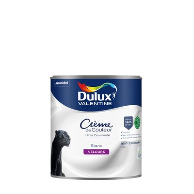 Peinture crème de couleur Blanc velours 0,5L - DULUX VALENTINE