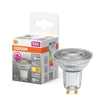 Ampoule LED spot variable GU10 36° 8.3 W = 575 lumens blanc chaud Superstar OSRAM
