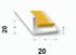 Cornière égale adhésive PVC blanc 20 x 20 mm 2,50 m CQFD
