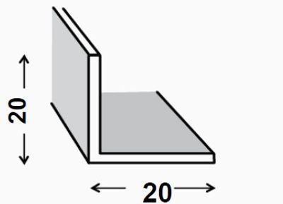 Cornière égale acier laminé 20 x 20 x 3 mm 1 m CQFD
