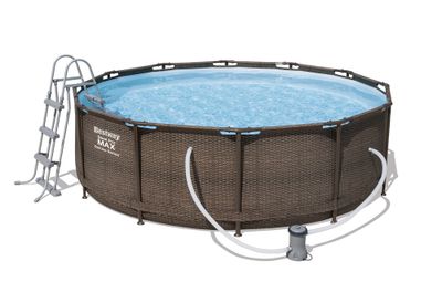 Piscine hors sol ronde tubulaire imitation tressé Ø 366 cm hauteur 100 cm - BESTWAY