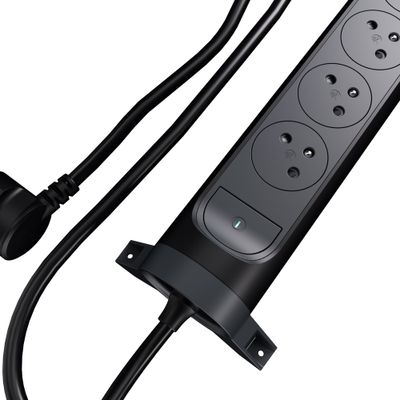 Multiprise rotative 5 prises + 2 USB-C avec interrupteur Noir cordon 1,5m - LEGRAND