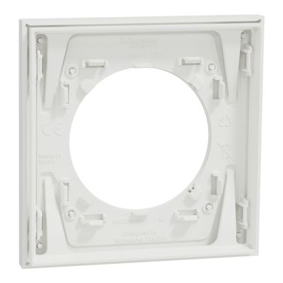 Plaque de finition 1 poste Odace 2025 Métal  effet céramique blanc / blanc - SCHNEIDER ELECTRIC