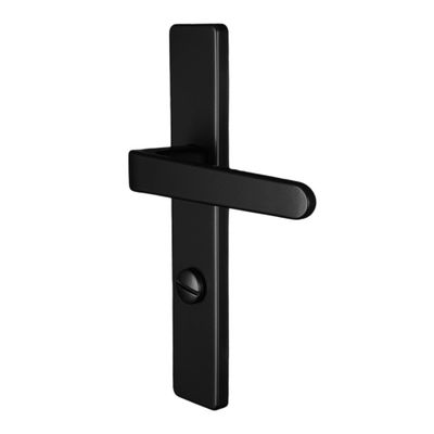 Poignées de porte sur plaques à condamnation double entraxe Celio noir mat ALPERTEC