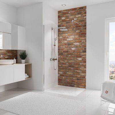 Panneau mural de douche 100x255 cm briques industrielles DecoDesign Décor - SCHULTE