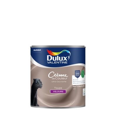 Peinture crème de couleur Taupe velours 0,5L - DULUX VALENTINE