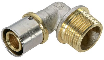Coude mâle 1/2 à sertir pour tube multicouche diamètre 16 mm