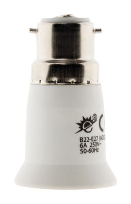 Adaptateur de douille électrique B22 vers E27 plastique blanc - ZENITECH