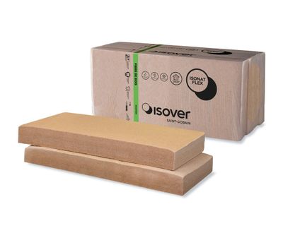 Panneau en fibre de bois Isonat Flex 40 - Épaisseur 145 mm - l.0,58 x L.1,22 m ISOVER