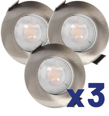 Spots LED encastrables module remplaçable lumière blanc chaud Acier par 3 - Ruby ARLUX