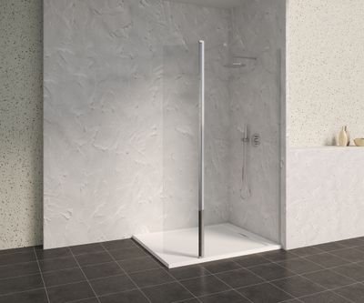 Déflecteur pivotant 40x200 cm profilé chrome verre transparente 8 mm Signature - OCEA