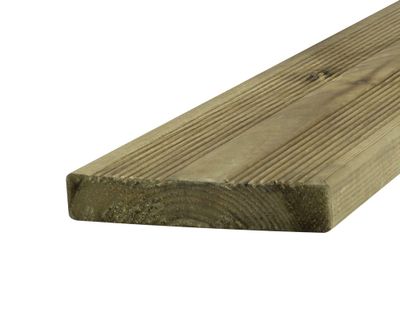 Lame de terrasse pin 2 peignes rabotée traitée autoclave vert - 21 x 120 X 4500 mm - HENRY TIMBER