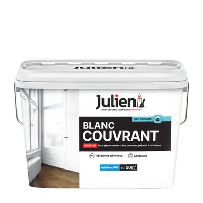 Peinture acrylique Couvrant blanc mat 5 L - JULIEN