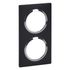 Plaque de finition 2 postes carrée Noir et chrome - Dooxie LEGRAND