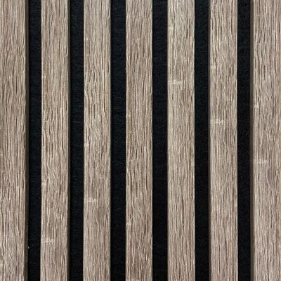 Panneau décoratif Decowall chêne grisé sur fond noir - Lot de 2 - 17 x 300 x 2600 mm - AJ TIMBER