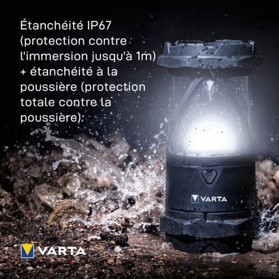 Lampe de camping/ Lanterne extra résistante IP67 6AA 450lm VARTA