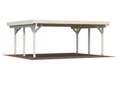 Carport toit plat en bois Karl - 2 voitures - 30,7 m² hors-tout - Livraison à domicile incluse - PALMAKO