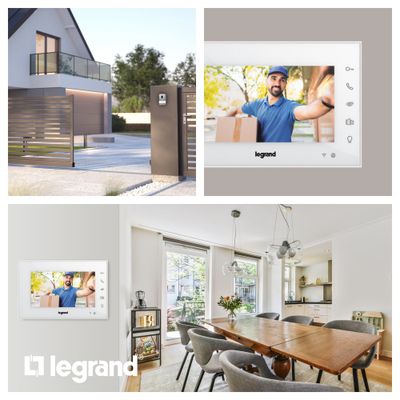 Visiophone connecté WiFi écran 7 pouces blanc avec platine  - Easykit with Netatmo LEGRAND