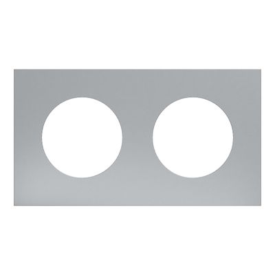 Plaque de finition 2 postes Odace 2025 Métal effet titane / blanc - SCHNEIDER ELECTRIC