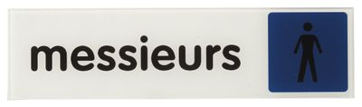 Plaque signalétique adhésive Messieurs 170 x 45 mm THIRARD