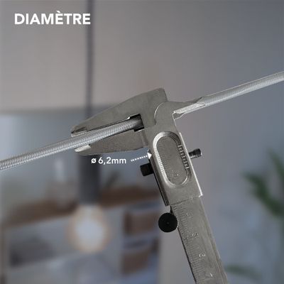 Câble électrique tissu gris 3m - TIBELEC