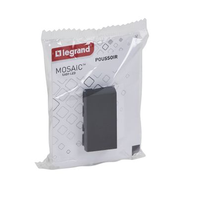 Bouton poussoir encastrable 1 module Noir - Mosaic LEGRAND