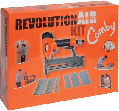 Agrafeuse cloueuse pneumatique avec clous et agrafes Comby Kit REVOLUTION'AIR