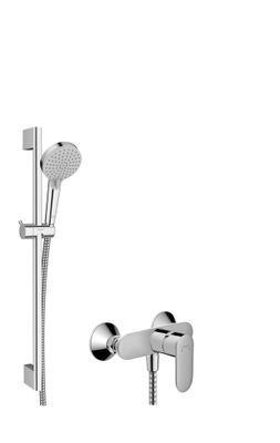 Ensemble douche 2 jets 100 mm avec mitigeur Vernis Blend chromé - HANSGROHE