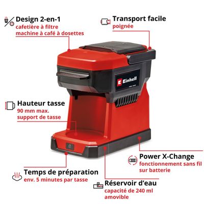 Machine à café sans fil TE-CF 18 (Solo) - EINHELL