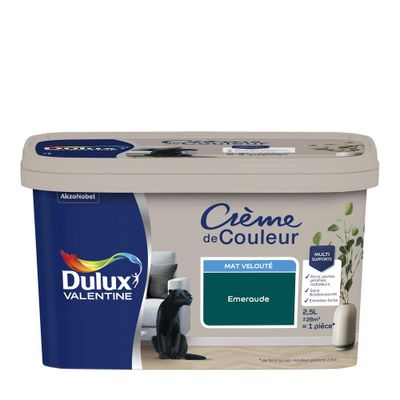 Peinture Crème De Couleur Mat Emeraude 2,5 L - DULUX VALENTINE