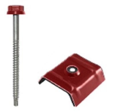 Fixations pour COVEO 3.45 Rouge RAL 8012 par 50 - BACACIER