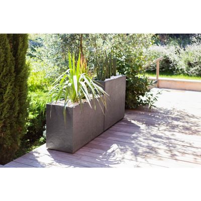 Muret de jardin Basalt effet béton 99 x 39 x 60 cm - EDA